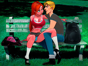  - Beijando muito na pracinha