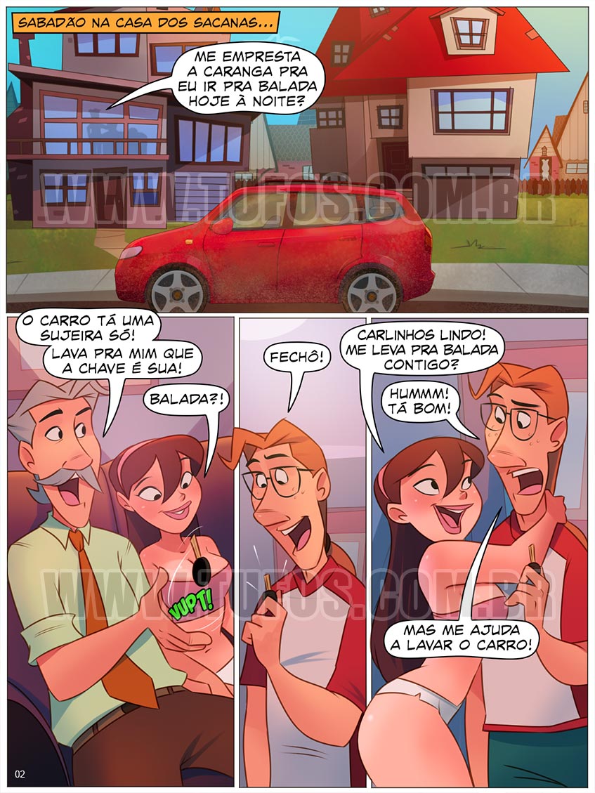 Família Sacana - Lavando o carro na rua - 02