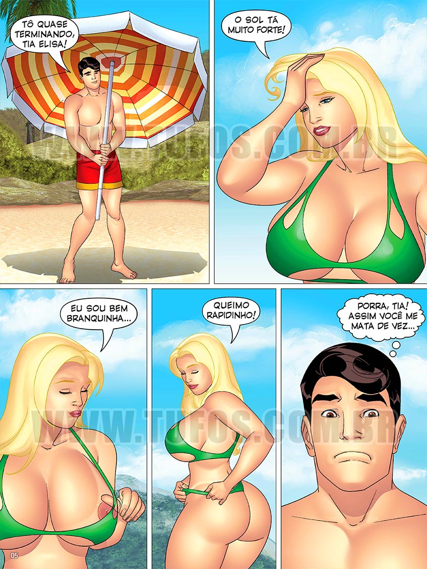 Tia, Primas e Cia - Curtindo férias na praia (Parte 01) - 05
