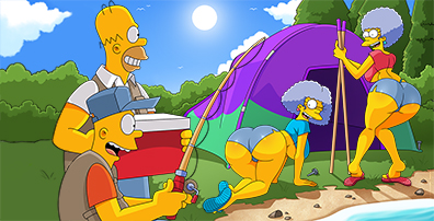 Parece lorota de pescador, mas não é! Barty e Hommer vão fisgar duas gostosonas na pescaria!